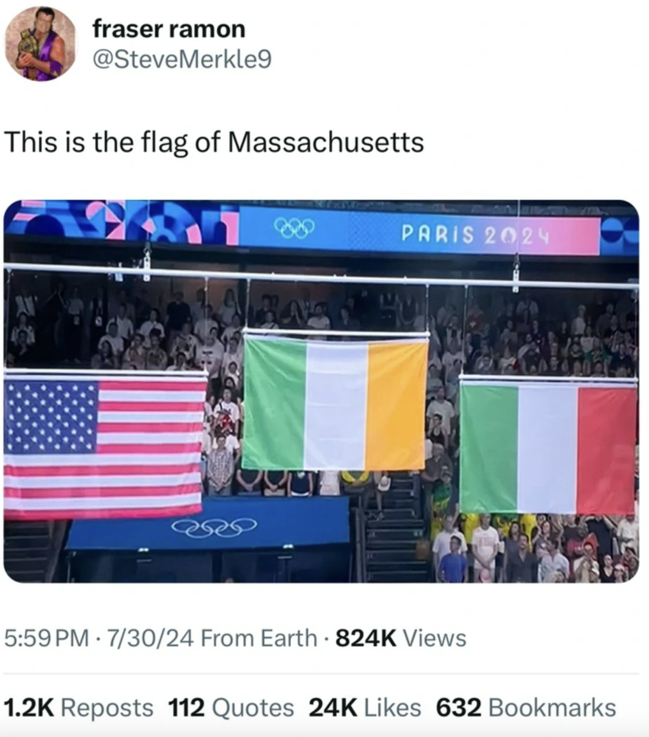 Flag - fraser ramon This is the flag of Massachusetts Paris 2024 73024 From Earth Views Reposts 112 Quotes 24K 632 Bookmarks